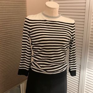 RALPH Lauren Sweater 100% Cotton, White with Black Stripes. In Great Condition.
